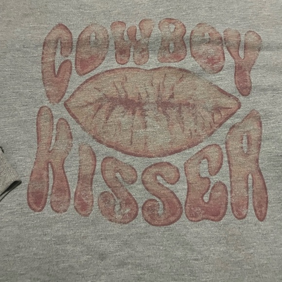 Cowboy Kisser Crop Crew neck Sweatshirt New! size large - Picture 2 of 3